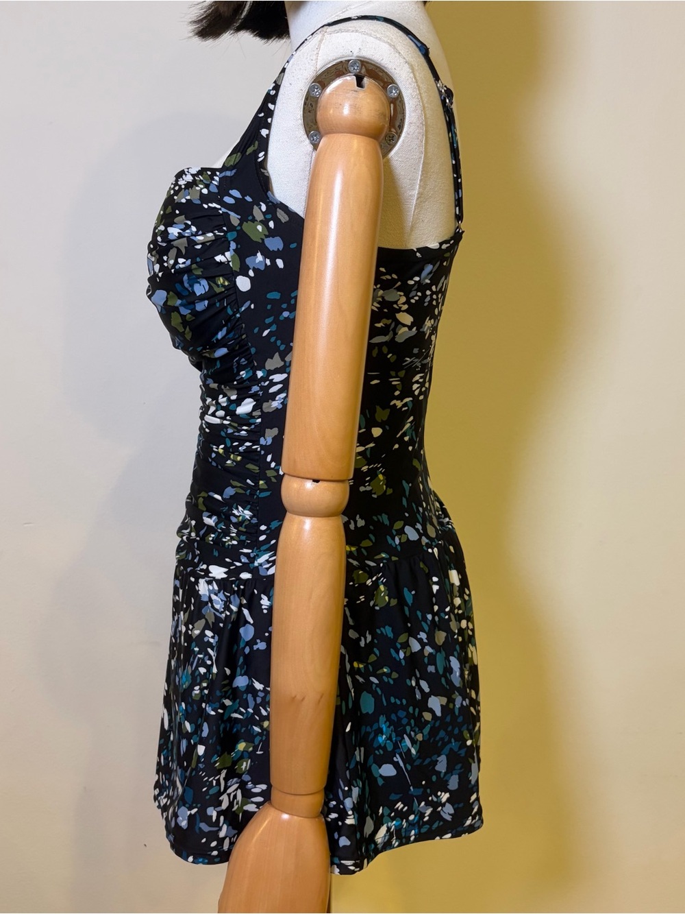 Emerald Bay Navy Blue Floral Ruched Swimdress 12 - Picture 6 of 10